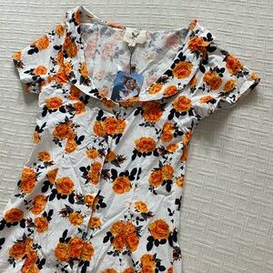 Sacred Hawk NWT orange floral dress.